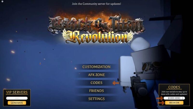 attack on titan revolution codes
