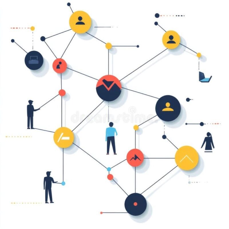 A diagram showing two connected Discord server icons with arrows flowing between them, symbolizing a mutual partnership