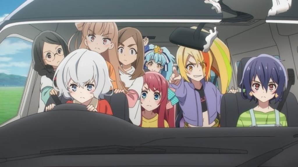 Kotaro Tatsumi and Franchouchou cast from Zombie Land Saga Yumeginga Paradise official key visual